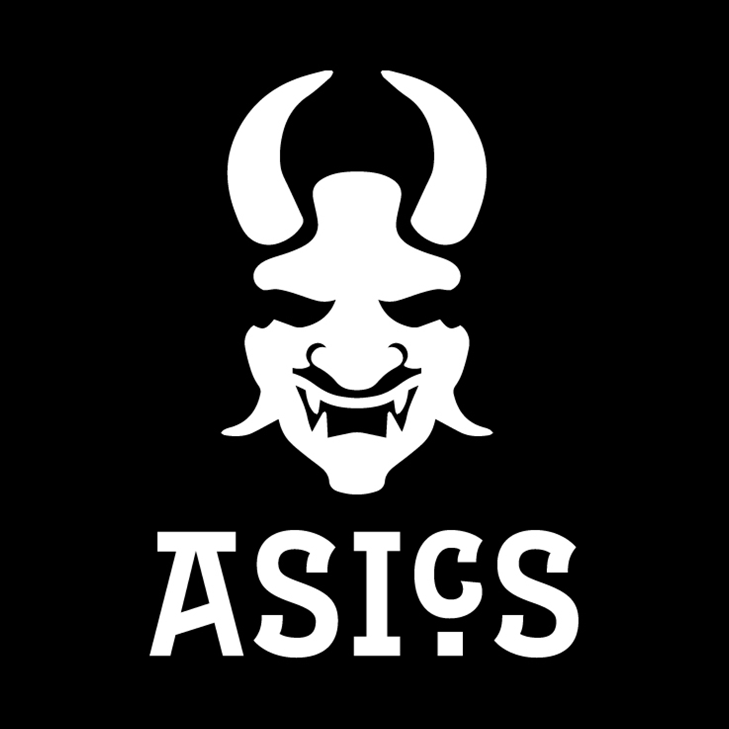 asics logo in white